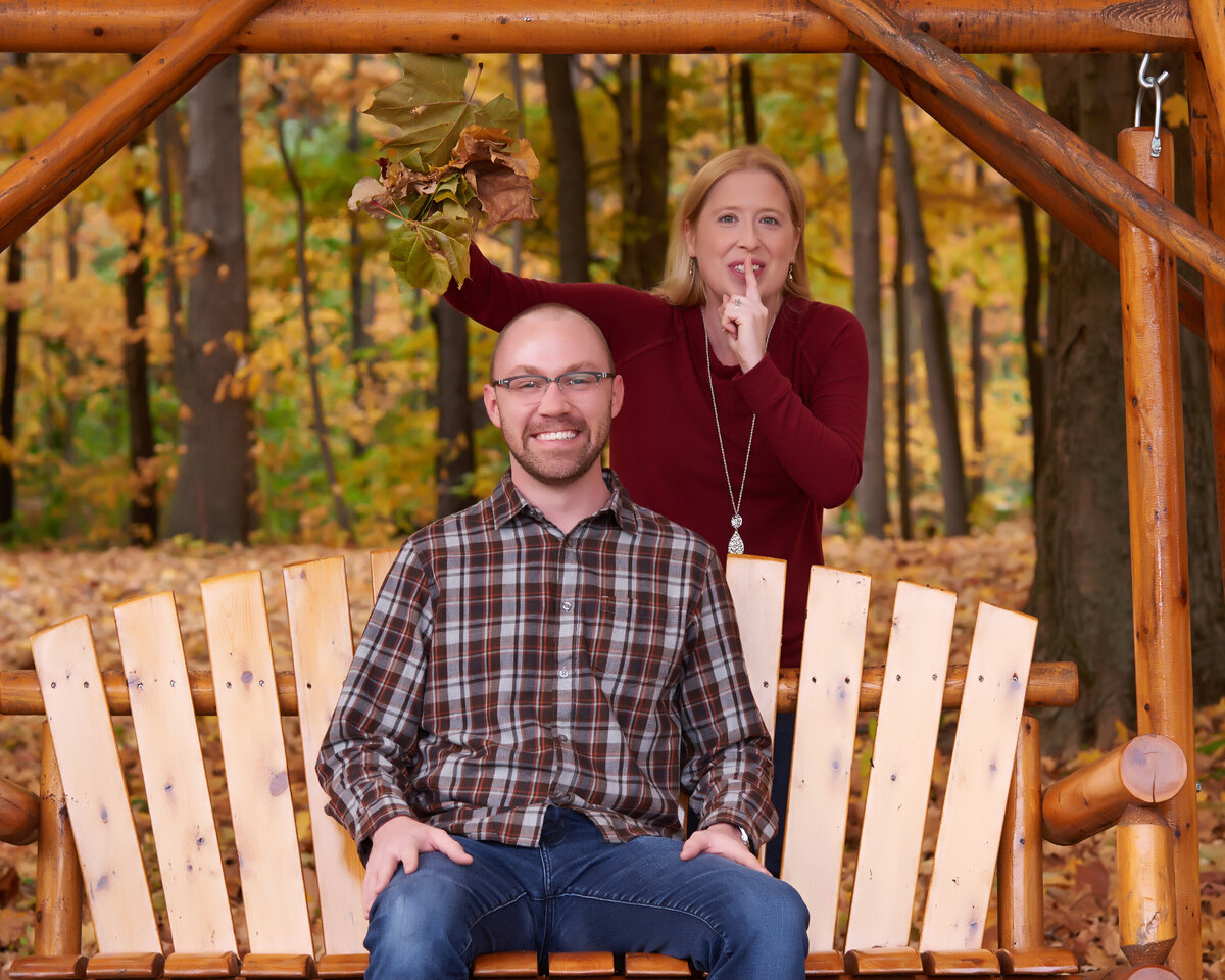 family portrait porch swing