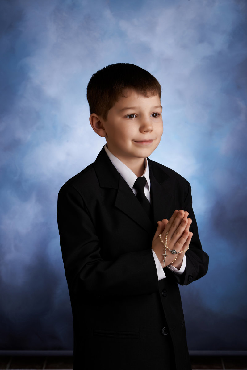 boy catholic photo session